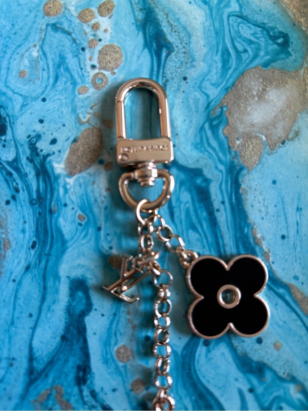 Louis Vuitton Black Enamel Monogram Key Charm with Silver Hardware - Picture 3 of 4